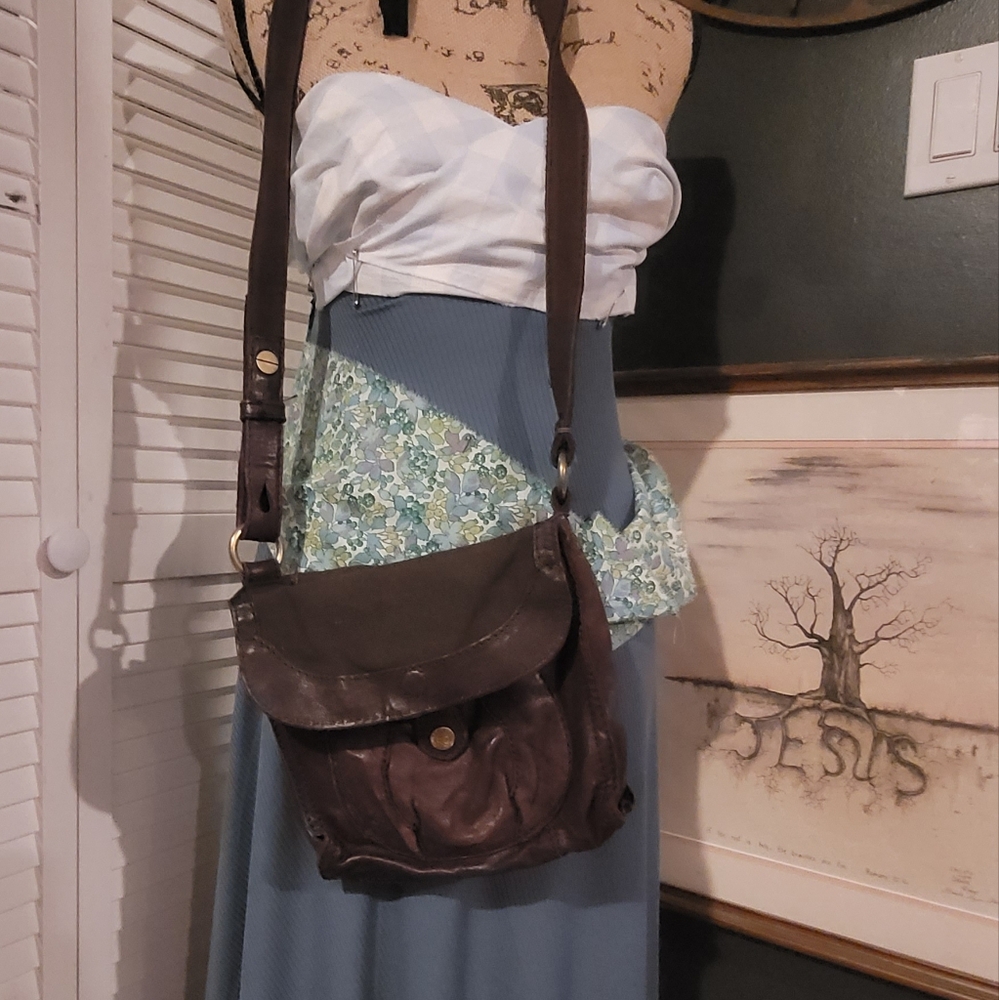 Lucky Brand Dark Purple Leather Shoulder Bag